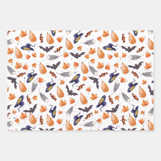 Whimsical Halloween Pattern Inpakpapier Vel (Voorkant 3)