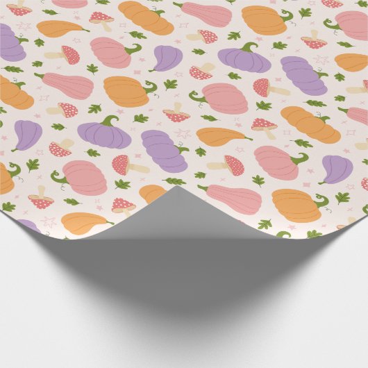 Whimsical Halloween pompoenen en paddenstoelen pat Cadeaupapier (Hoek)