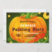 Whimsical Halloween Pumpkin Carving Spooky Party Kaart (Voorkant)