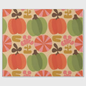 Whimsical Halloween Pumpkin Naadloos Patroon Cadeaupapier (Vlak)