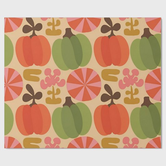 Whimsical Halloween Pumpkin Naadloos Patroon Cadeaupapier (Vlak)