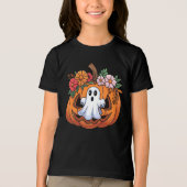 Whimsical Halloween Pumpkin Speelse Ghost T-shirt (Voorkant)