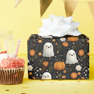 Whimsical Halloween Schattigee Ghosts & Pumpkins O Cadeaupapier