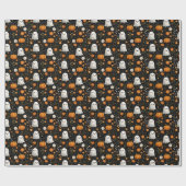 Whimsical Halloween Schattigee Ghosts & Pumpkins O Cadeaupapier (Vlak)