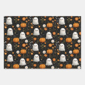 Whimsical Halloween Schattigee Ghosts & Pumpkins O Inpakpapier Vel (Voorkant)