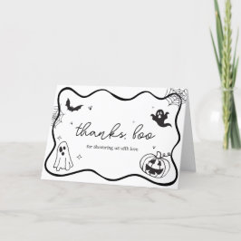 Whimsical Halloween Scribble Baby shower Bedankkaart