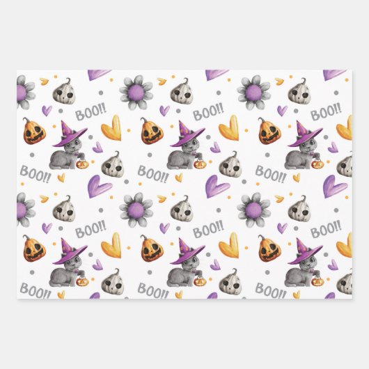 Whimsical Halloween Set van 3 Inpakpapier Vel (Voorkant)
