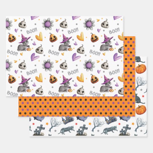 Whimsical Halloween Set van 3 Inpakpapier Vel (Set)