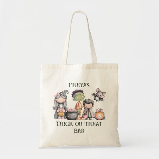 Whimsical Halloween Trick or treat Tote Bag (Voorkant)