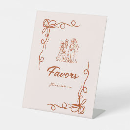 Whimsical Halloween Vrijgezellenfeest Favorieten Reclamebord Met Voetstuk