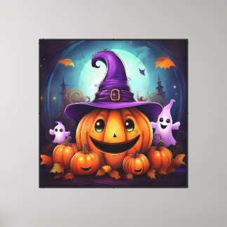 Whimsical Halloween wandkunst 40x40 inch Canvas Afdruk
