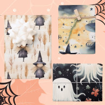 Whimsical Halloween Waterverf, Heksen, Geesten