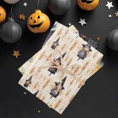 Whimsical Halloween Waterverf, Heksen, Geesten Inpakpapier Vel