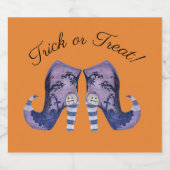 Whimsical Halloween Witch Boots Bier Etiket (Enkel label)