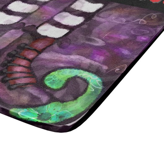 Whimsical Halloween Witch Boots Paarse Groen Rood Snijplank (Hoek)