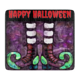 Whimsical Halloween Witch Boots Paarse Groen Rood Snijplank