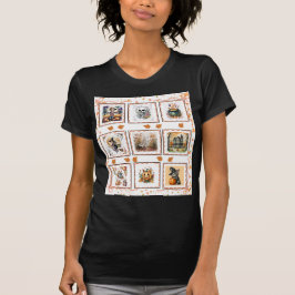 Whimsical Halloween, Witch, Ghost, Skeleton,  T-shirt