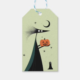 Whimsical Halloween Witch Gift Label - 3 kleuren Cadeaulabel