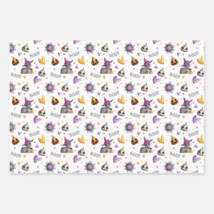 Whimsical Halloween Wrapping Paper Sheets