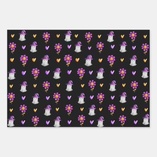 Whimsical Halloween Wrapping Paper Sheets (Voorkant)