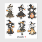Whimsical Hallowwen Witches Sticker Set (Vel)