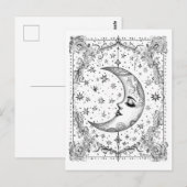 Whimsical Halve Maan | Kleur je Eigen Briefkaart (Voorkant / Achterkant)