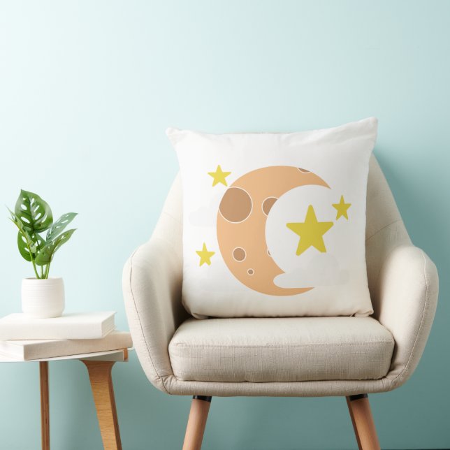    Whimsical Halve Maan Kussen (Stoel)