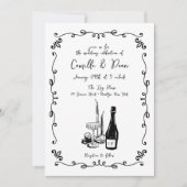 Whimsical hand beletterd geïllustreerd diner kaart (Voorkant)