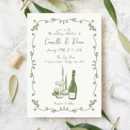 Whimsical hand beletterd geïllustreerd diner kaart