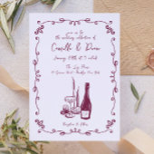 Whimsical hand beletterd geïllustreerd diner kaart