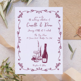 Whimsical hand beletterd geïllustreerd diner kaart