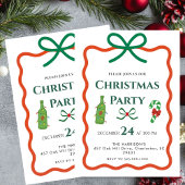 Whimsical Hand Draw lijst Vakantie Kerstdiner Kaart
