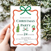 Whimsical Hand Draw lijst Vakantie Kerstdiner Kaart