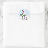 Whimsical Hand draw Snowman Ronde Sticker (Tas)