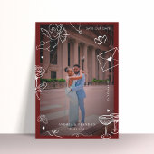 Whimsical Hand Drawn 2 Photo Fun Scribble Wedding Save The Date