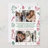 Whimsical Hand Drawn Arch Photo Married and Merry Feestdagenkaart (Achterkant)