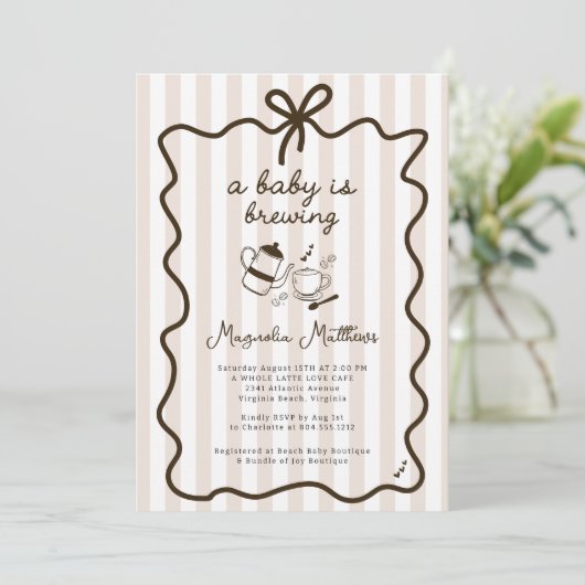 Whimsical Hand Drawn Baby is het brouwen van Baby  Kaart (Staand voorkant)