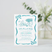 Whimsical Hand Drawn Baby shower Brunch Briefkaart (Staand voorkant)