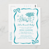 Whimsical Hand Drawn Baby shower Brunch Briefkaart (Voorkant / Achterkant)