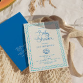 Whimsical Hand Drawn Beach Baby shower Kaart