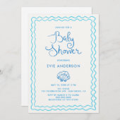 Whimsical Hand Drawn Beach Baby shower Kaart (Voorkant / Achterkant)