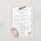 Whimsical Hand Drawn Beige Neutraal Baby shower Kaart (Voorkant / Achterkant)