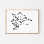 Whimsical Hand-Drawn Bird Illustration Poster