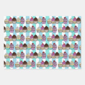 Whimsical Hand Drawn Birthday Cupcakes Inpakpapier Vel (Voorkant 3)