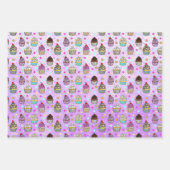 Whimsical Hand Drawn Birthday Cupcakes Inpakpapier Vel (Voorkant 2)