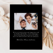 Whimsical Hand-Drawn Black Bows 2 Foto Zwangerscha Aankondiging