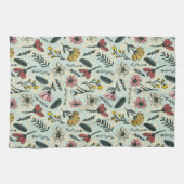 Whimsical Hand-Drawn Bloemen Keuken Handdoek (Horizontaal)