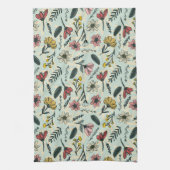 Whimsical Hand-Drawn Bloemen Keuken Handdoek (Verticaal)
