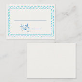 Whimsical Hand Drawn Blue Squiggle Lijst Plaatskaartje (Voorkant / Achterkant)