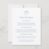 Whimsical Hand Drawn Blue Wedding Detail Cards RSVP Kaartje (Voorkant)